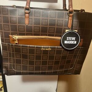 Steve Madden Brown and Tan Briefcase